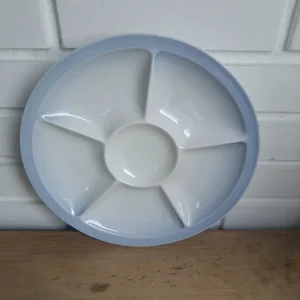 Bing & Grøndahl. Blå tone, Cabaret fad med fem rum 26,5 cm. #3118