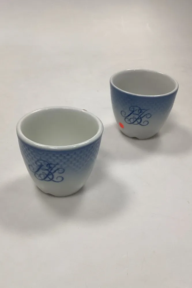 Bing og Grøndahl Blå Tone Hotel med Logo Kaffe-og underkop No. 744 - SKÅRET