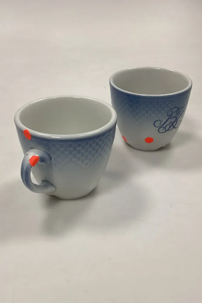 Bing og Grøndahl Blå Tone Hotel med Logo Kaffe-og underkop No. 744 - SKÅRET