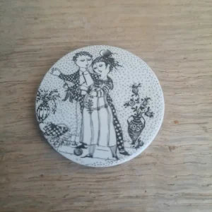 Bjørn Wiinblad. Mini platte Juni 4,3 cm. #3013-11