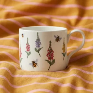 Blå blomstret krus - 355 ml