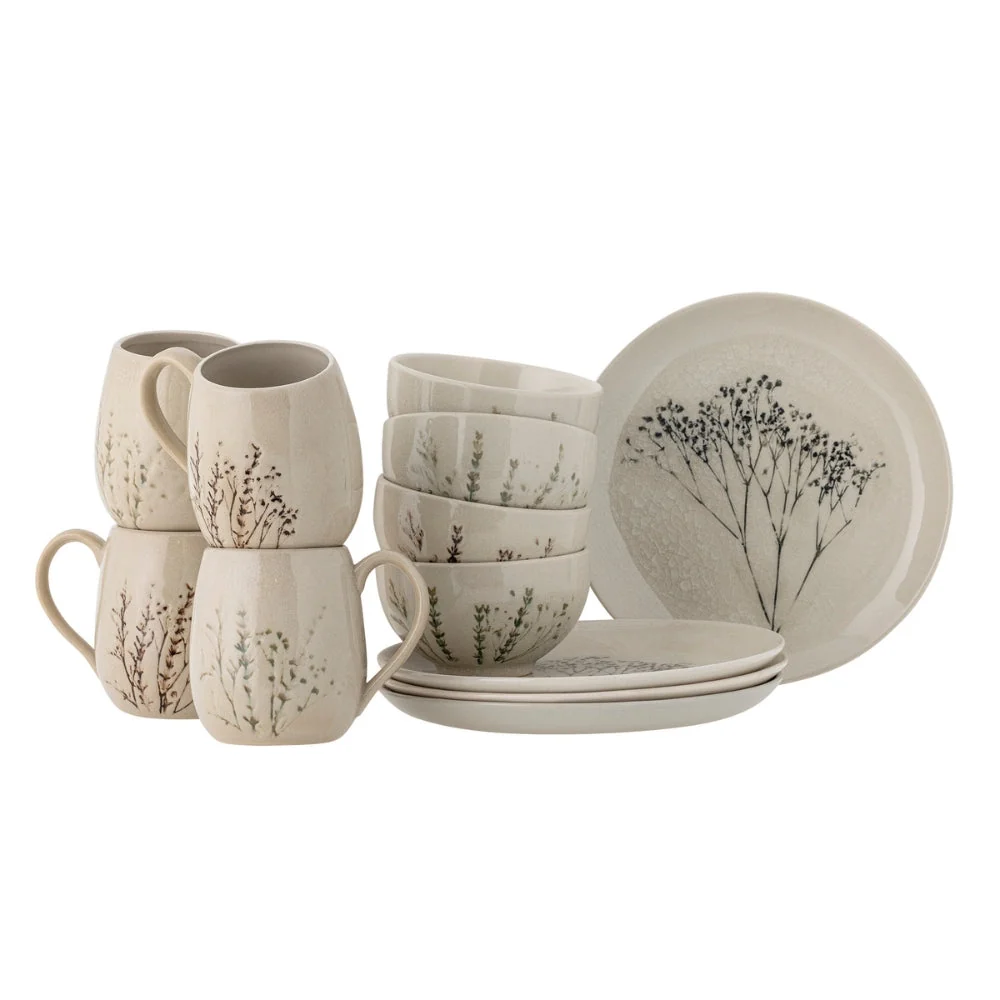 Bloomingville Bea Nature Stoneware morgenmadsstel