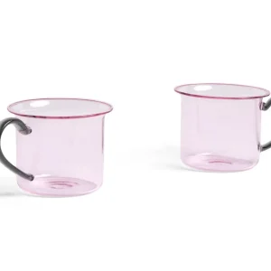 Borosilicate kop, pink - sæt af to