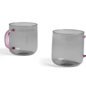 Borosilicate krus, grå - sæt af to