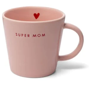 Ceramic tea cup 350ml - SUPER MOM pink