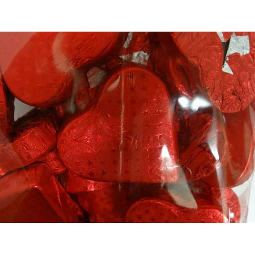 Chocolate Gems Romeo Hearts Præget rød folie 1 kg (APX 39pc)