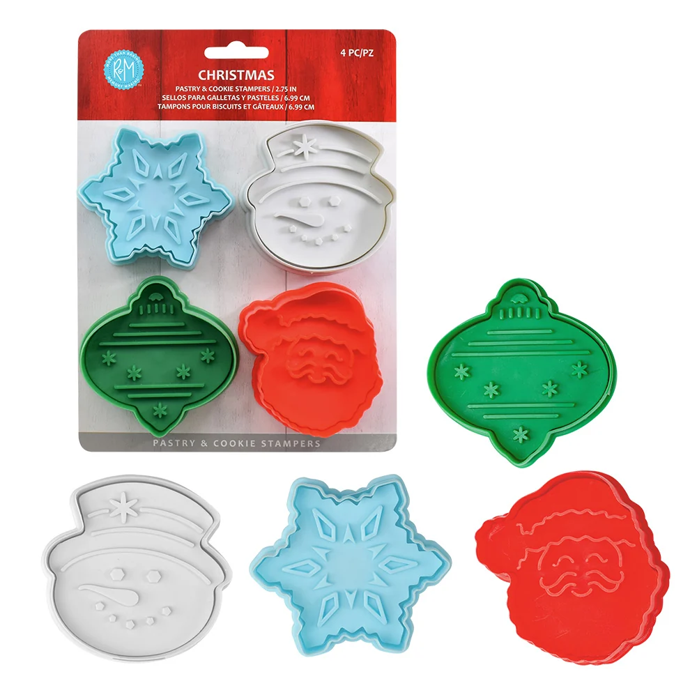 R&M Christmas 3D Cookie Stamper (sæt af 4)