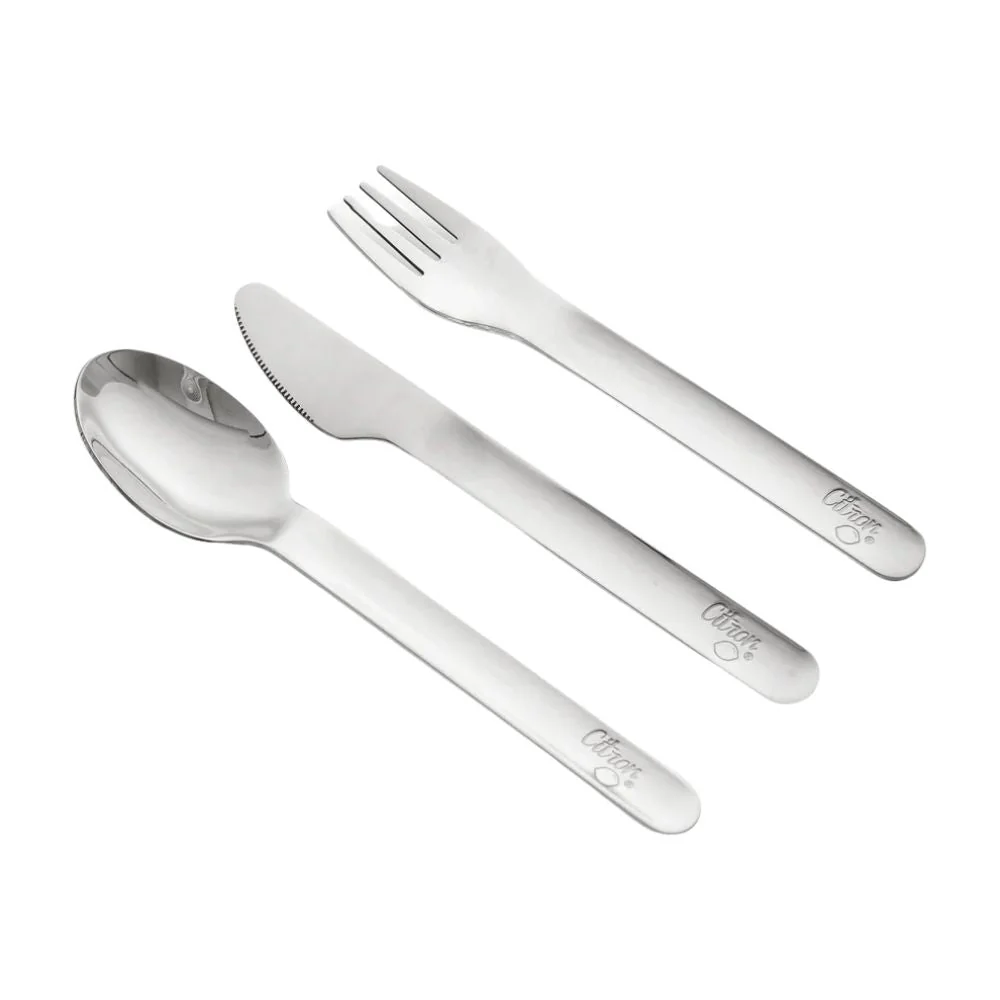 Citron rustfrit stål bestik med låsbar etui - Blush Pink