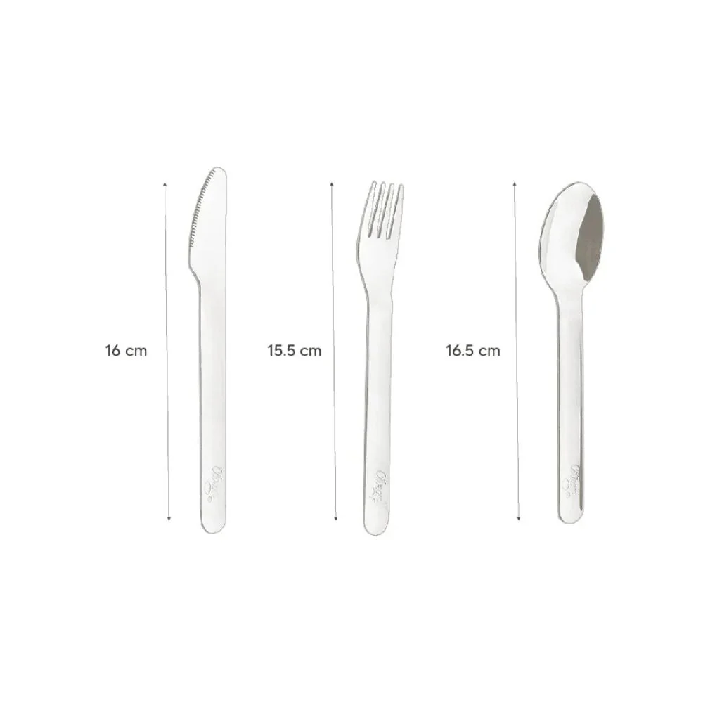 Citron rustfrit stål bestik med låsbar etui - Blush Pink