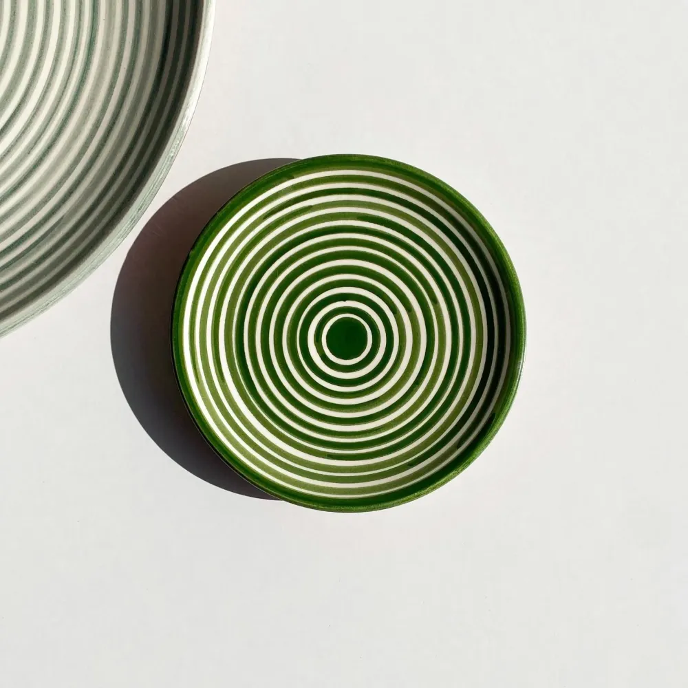 Classic Stripe - Tallerken - Dark Green