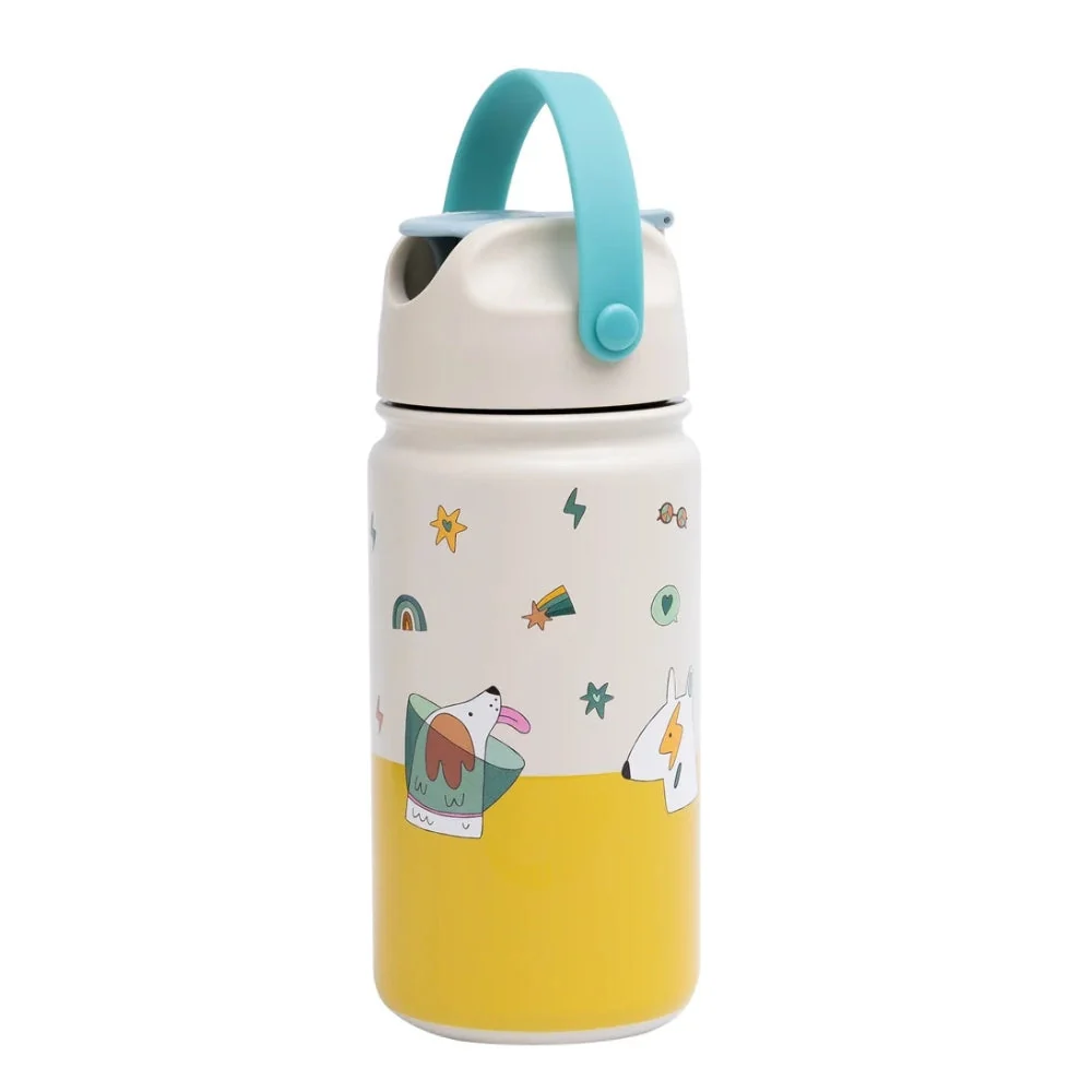 Cotton Cloud børneflaske i rustfrit stål Funky Dogs 420 ml