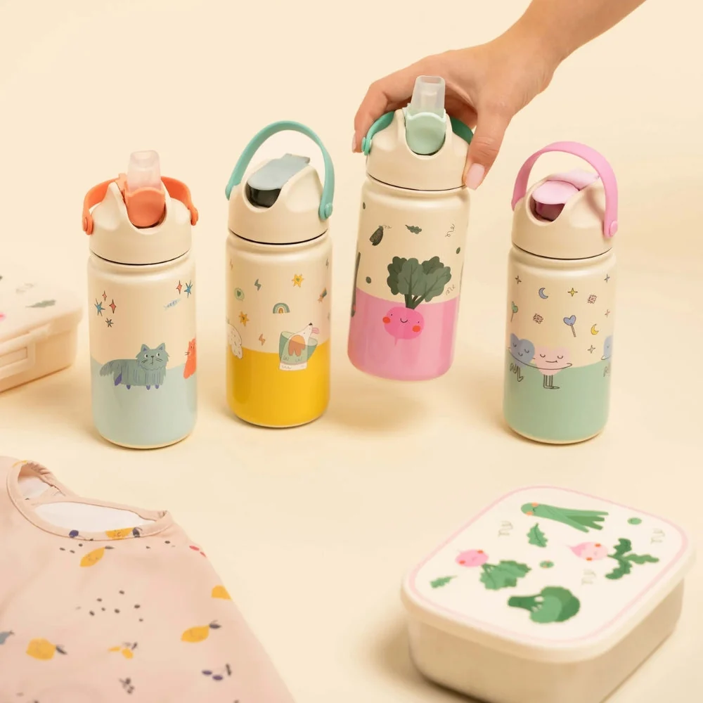 Cotton Cloud børneflaske i rustfrit stål Meowtiful Cats 420 ml