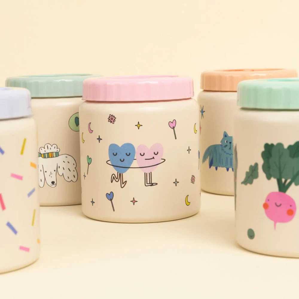 Cotton Cloud børnetermos til frokost Dancing Hearts 350 ml
