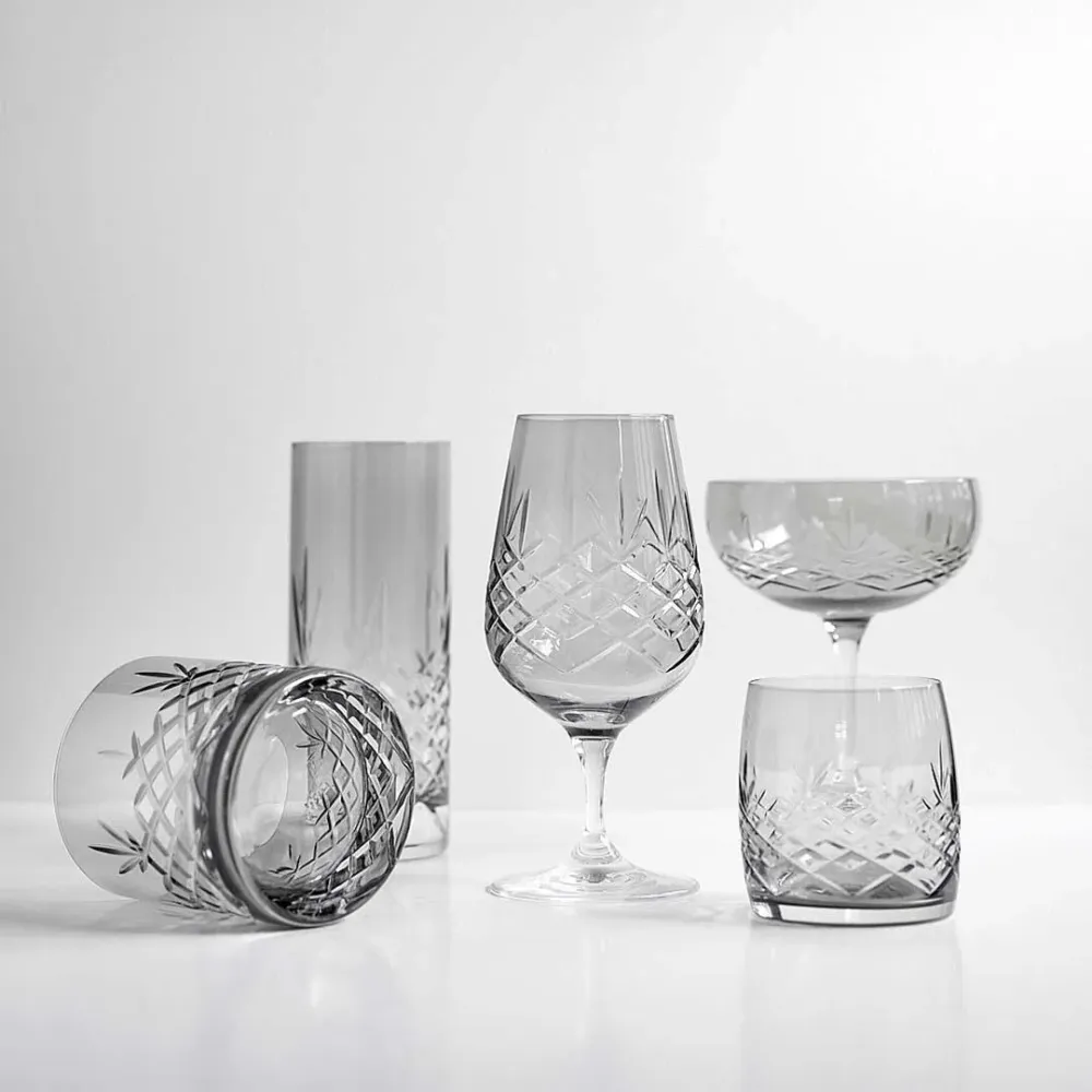 Crispy Dark Aqua vandglas, sort, 2 stk - 23 cl