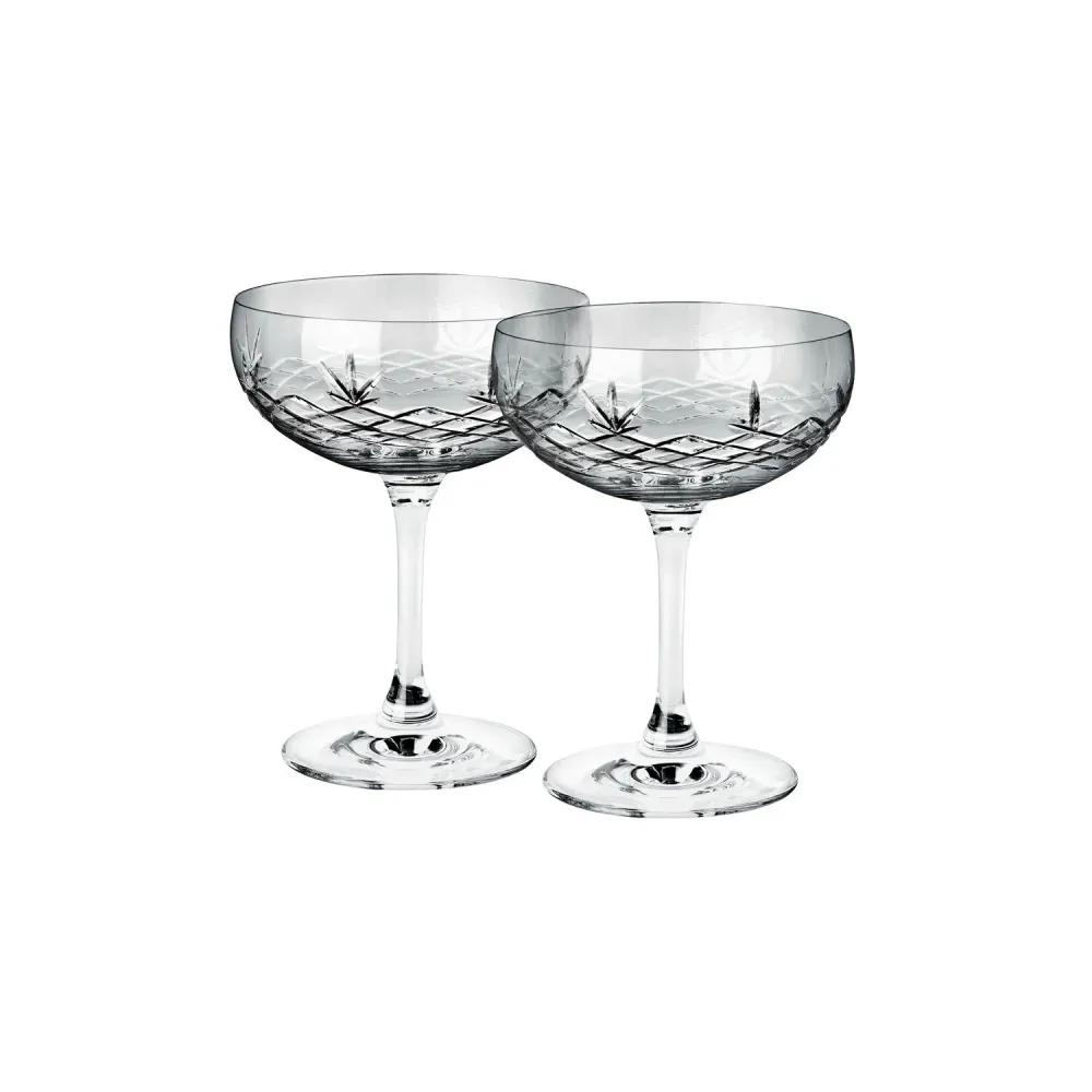 Crispy Dark Gatsby champagneskåle, sort, 2 stk - 33 cl