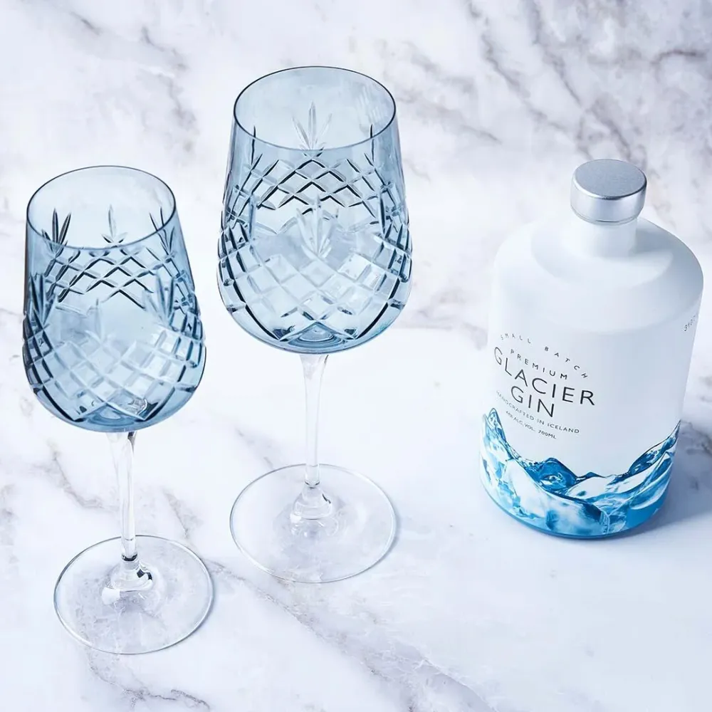 Crispy Sapphire Monsieur rødvinsglas, blå, 2 stk - 45 cl