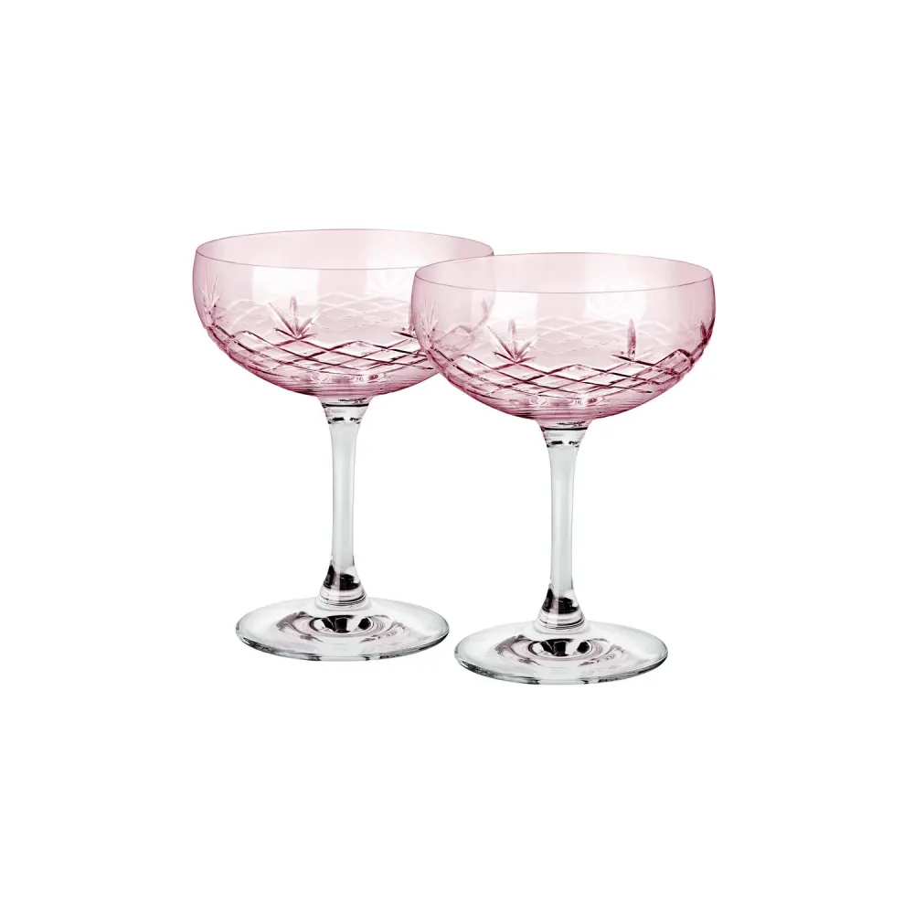 Crispy Topaz Gatsby champagneskåle, pink, 2 stk - 33 cl