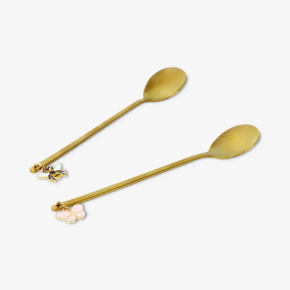 Dessertskeer med sommerfugletoppe - 2 stk.