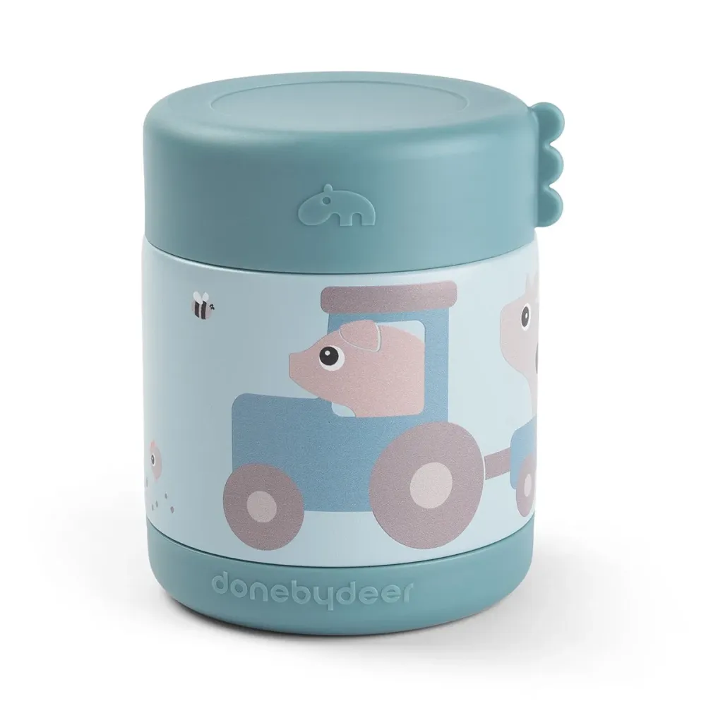 Done Deer Baby Lunch Termokande 300 ml Tiny Farm Blue
