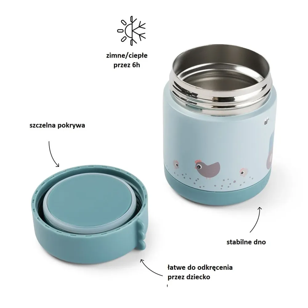 Done Deer Baby Lunch Termokande 300 ml Tiny Farm Blue