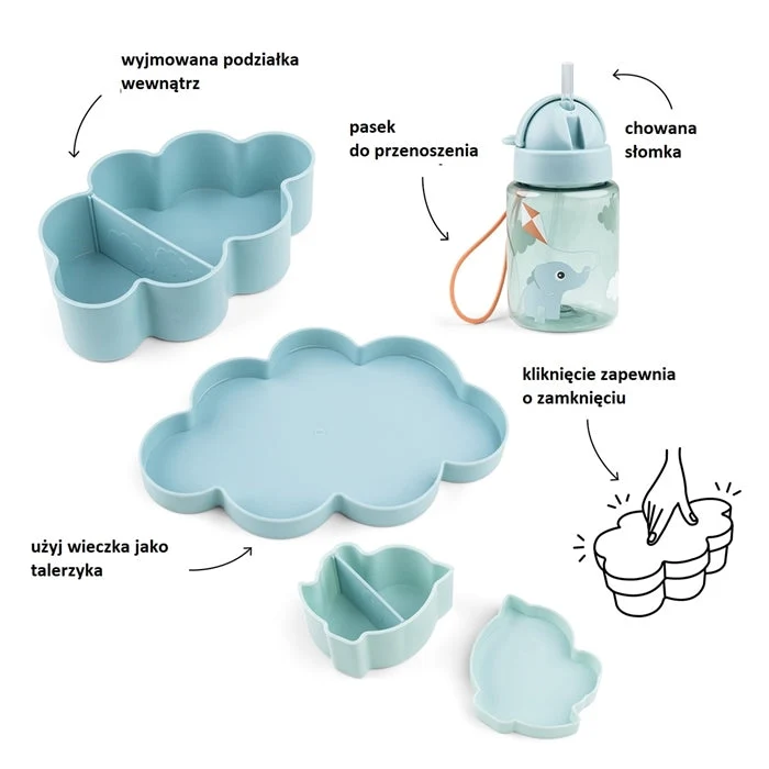 Done Deer baby madkasse og babyflaske sæt Playground Blue