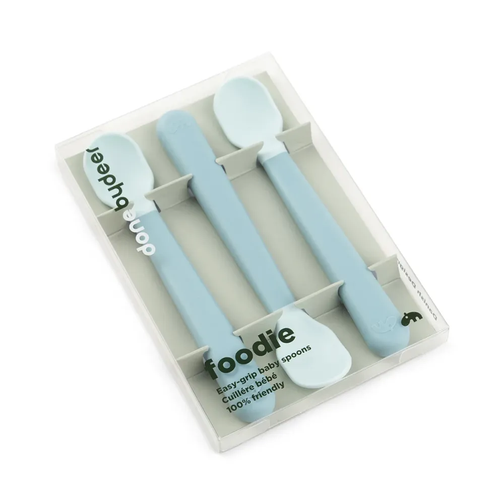 Done Deer Foodie Easy-grip Babyske, 3-pak - Blue
