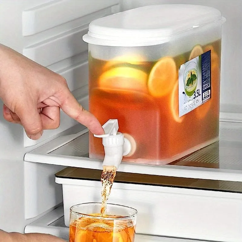 Drikkedispenser i plast med hane - XXL-kapacitet - ideel til køleskabet - frugt-te-kande og limonadeflaske - tilbehør til...