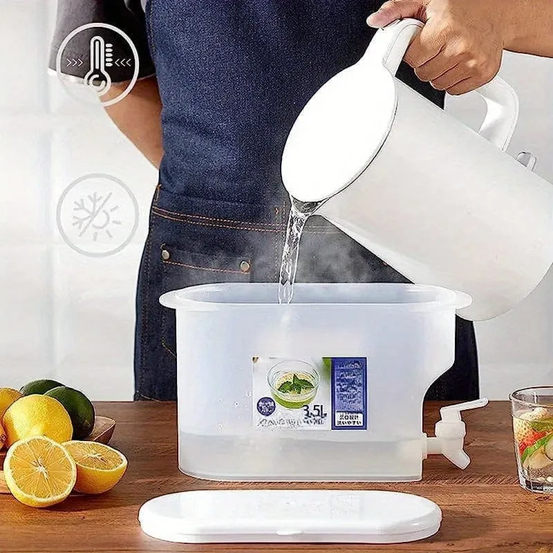Drikkedispenser i plast med hane - XXL-kapacitet - ideel til køleskabet - frugt-te-kande og limonadeflaske - tilbehør til...