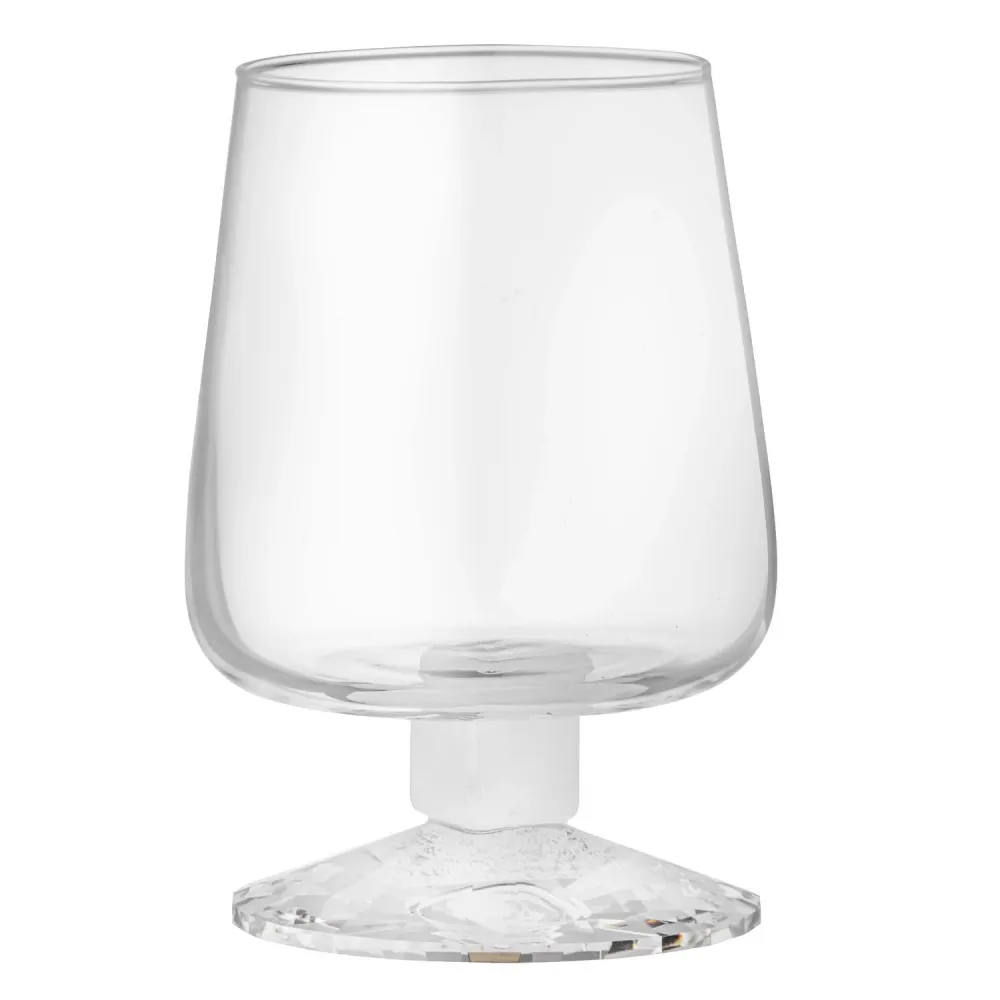 Drikkeglas m. crystal fod, hvid/klar - 450 ml