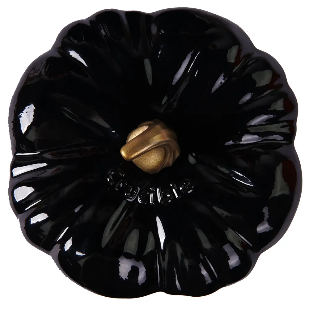 Emaljeret støbejerns græskargryde, Dutch Oven, Cocotte, sort, 2.32 qt (2.2 L)