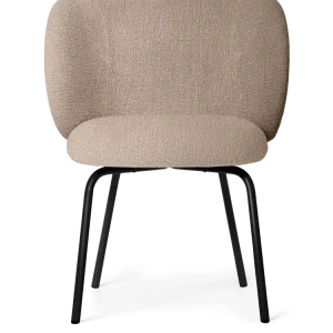 Ergonomic Design Rico Dining Chair - Black - Bouclé - Sand