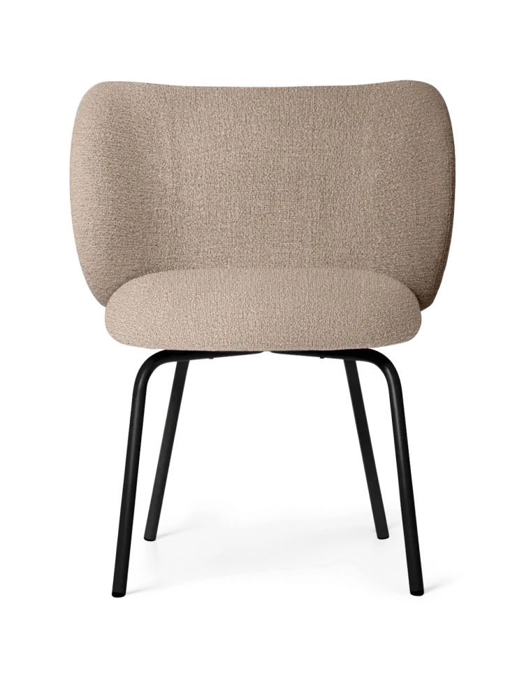 Ergonomic Design Rico Dining Chair - Black - Bouclé - Sand