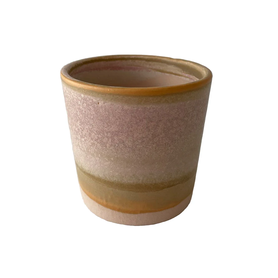 Espresso kop - Mat beige/rosa glasur