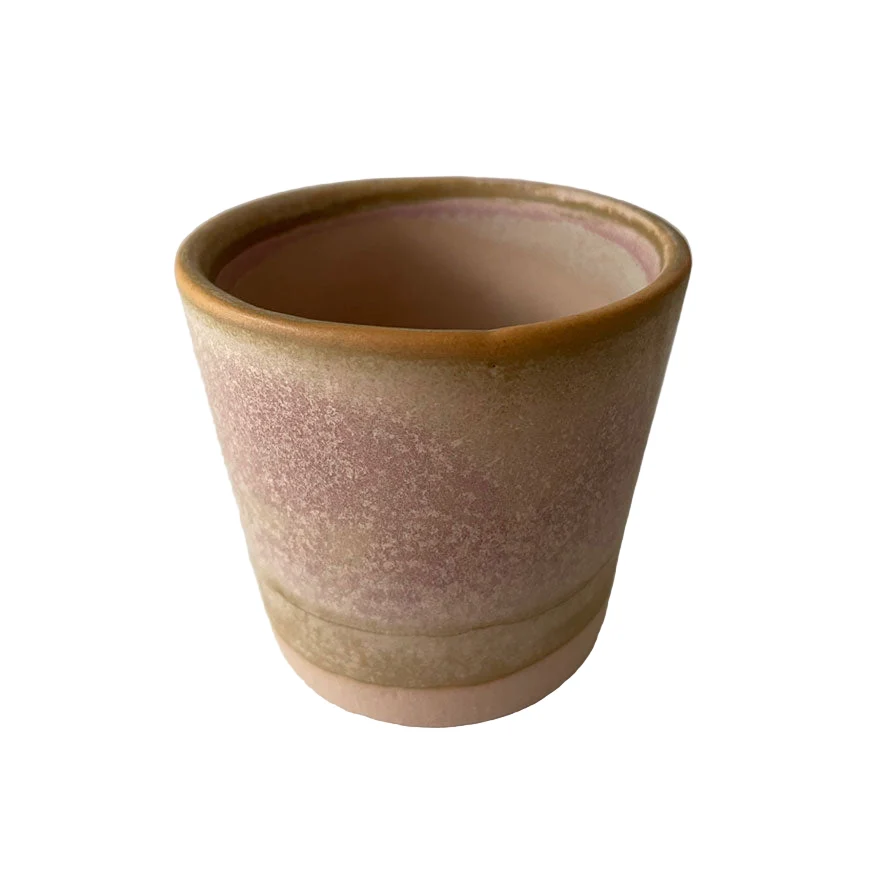 Espresso kop - Mat beige/rosa glasur