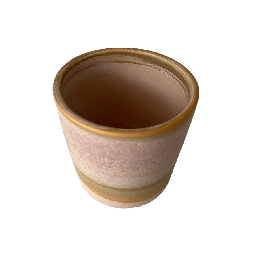 Espresso kop - Mat beige/rosa glasur