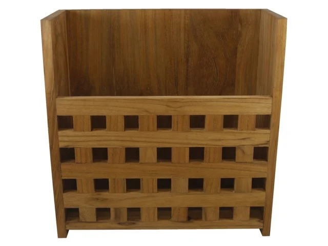 Eude, Block grid opbevaringsreol, teak, 26,5 x 28 x 11 cm (1 stk)