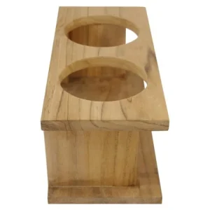 Eude, Dobbelt flaskeholder i teak, 26x11,5x10,5 cm