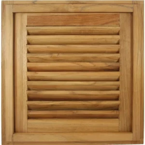 Eude, Lameldør med firkantet ramme, 38,1x38,1x3,5 cm, Teak