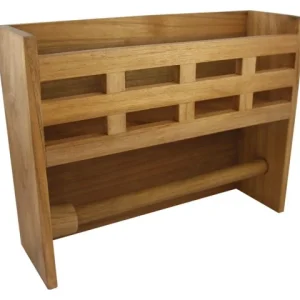 Eude, Opbevaringsstativ med papirholder, Teak, 33x10x25,5 cm