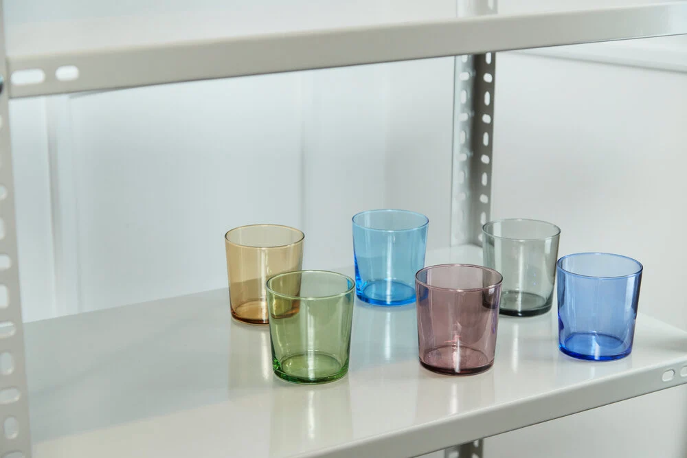 Farvet drikkeglas, 6 stk - 34,5 cl.