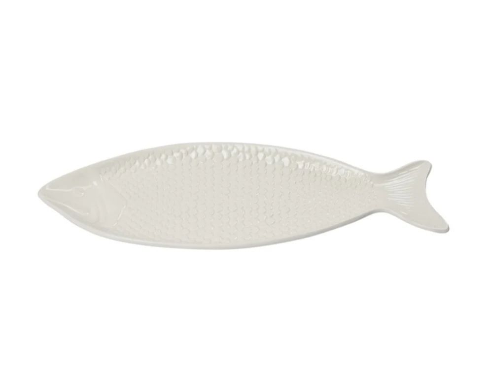 Fiske fad, hvid - 50x20 cm.