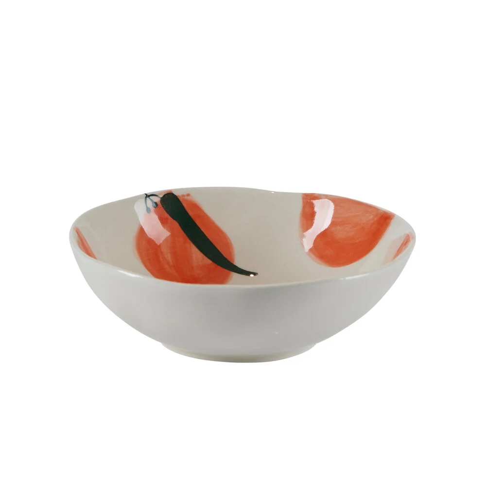 Fruit appelsin skål, hvid/orange - Ø13 cm