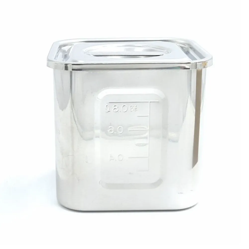 Gastro bakke - Firkantet beholder med låg 80x80x80 mm