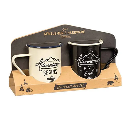 Gentlemen's hardware høje emalje krus (sæt af 2)