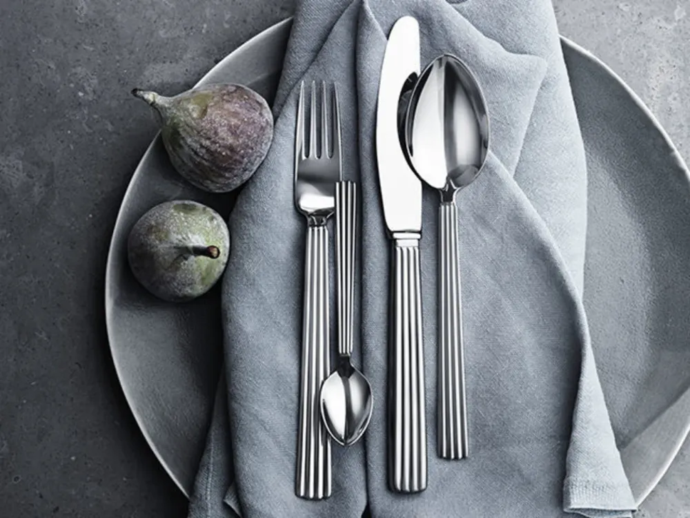 Georg Jensen - Bernadotte - Bestiksæt - 4 dele - 1 kuvert - Rustfrit stål - Blank