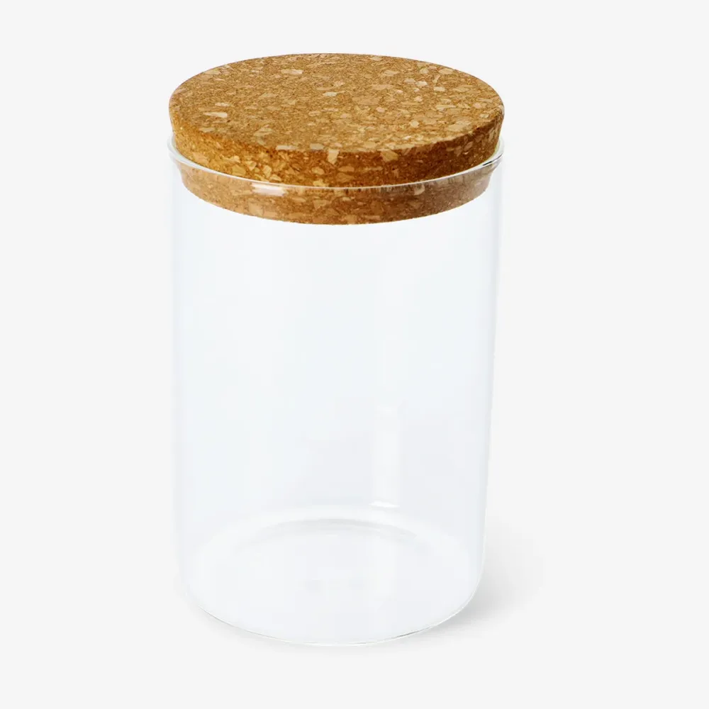 Glaskrukke med korklåg - 14 cm