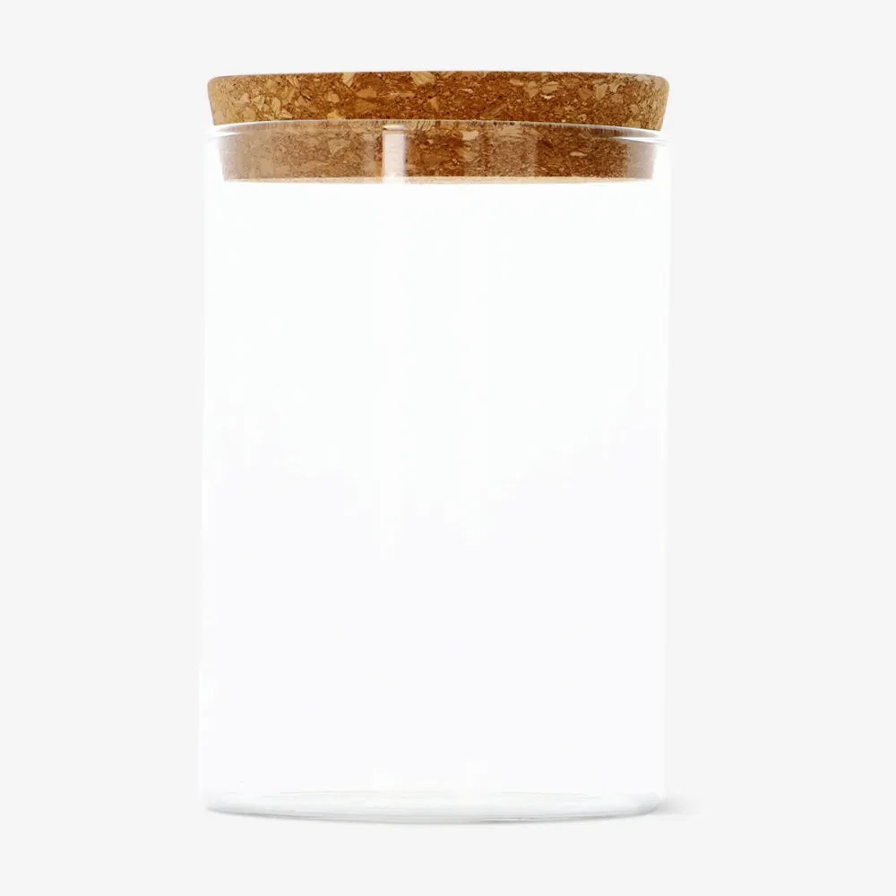 Glaskrukke med korklåg - 14 cm