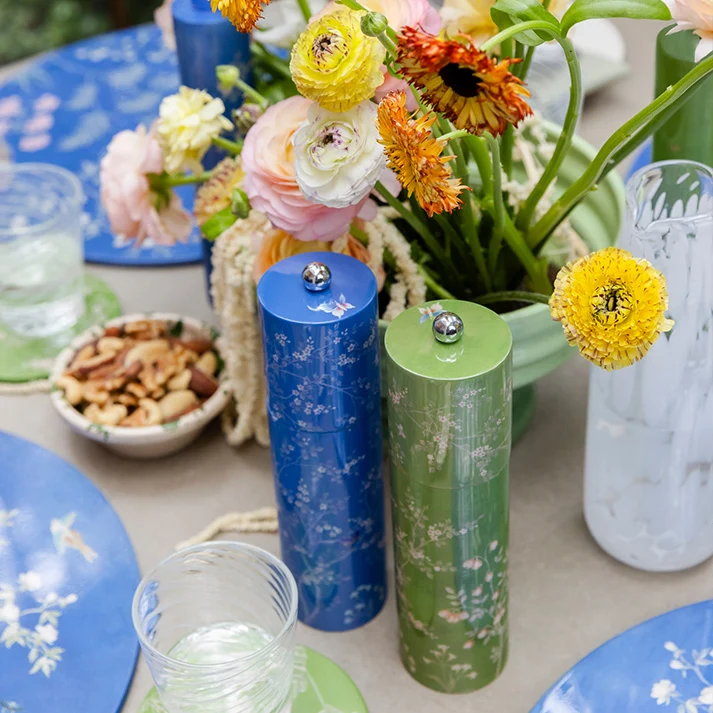 Grøn Chinoiserie Salt- eller Pebermølle