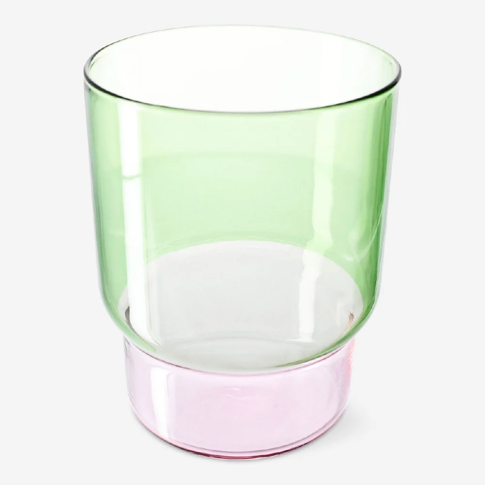 Grønt og pink drikkeglas - 400 ml