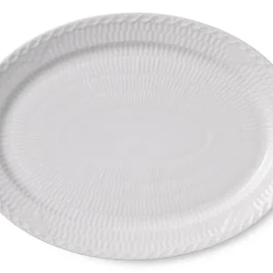Halvblonde oval tallerken - 28 cm.